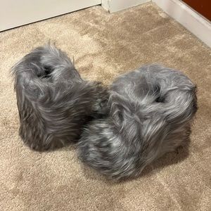 Grey Fur Boots